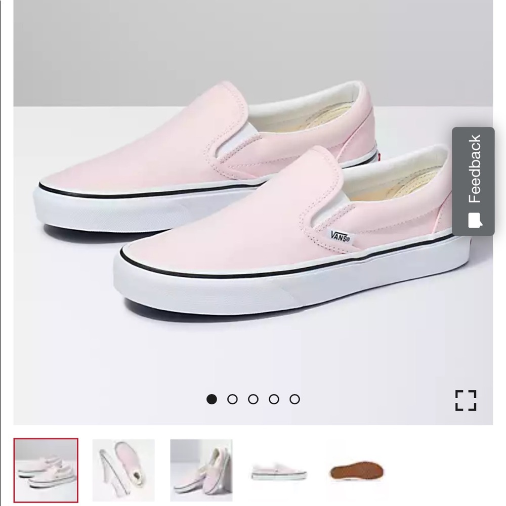 never worn before, BLUSHING/TRUE WHITE slip on vans